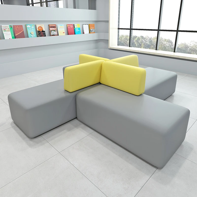 로비 도서관 및 과외 수업의 양면 휴게 공간에 있는 독창적인 특수 형태의 사무실 소파 조합