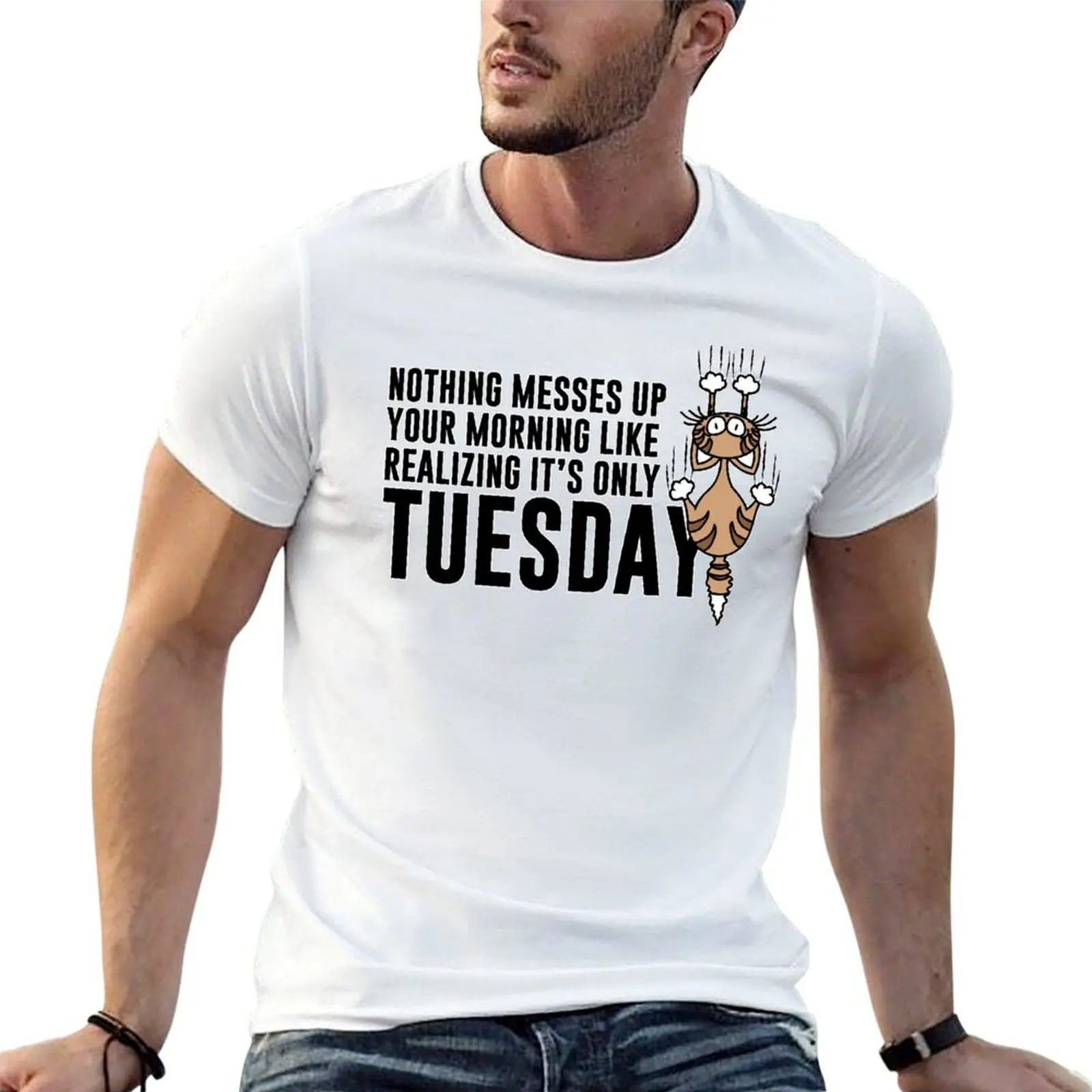 مثل لا شيء صباحي إنه لا يرفع قميص تي شيرتك رجل يرفع رجلًا يعوضون رجل الثلاثاء. فقط مصمم تي شيرت