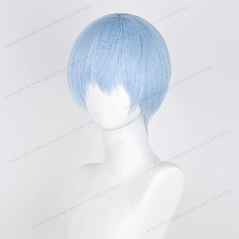 Himmel Wigs Cosplay 30cm Short Light Blue Scalp Hair Anime Heat Resistant Synthetic Wig + Wig Cap