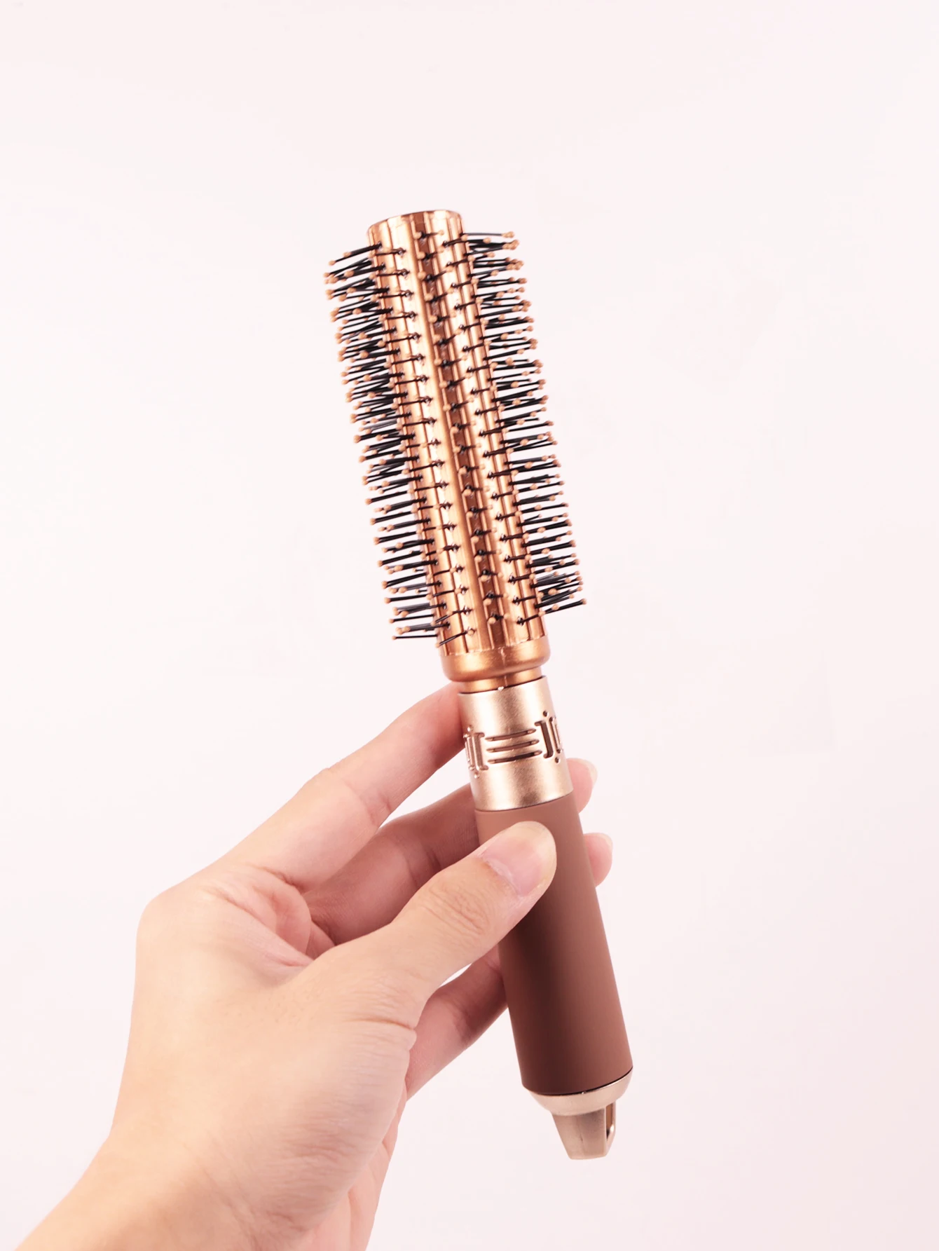 

1pc golden hair massage roller brush, anti-static salon hair styling tool Special for real hair wigs