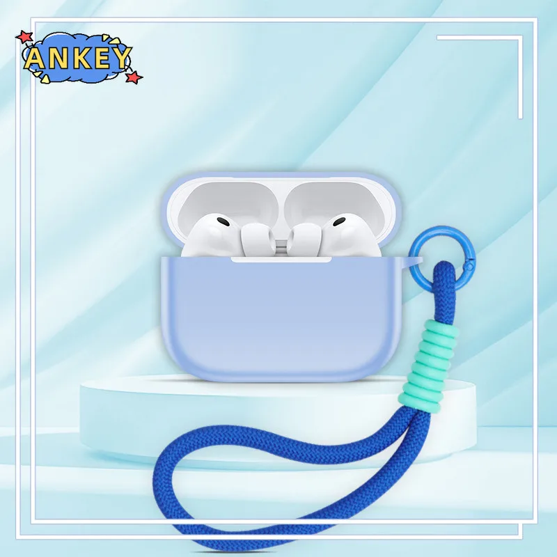 Funda para Apple AirPods Pro 3 Carcasas protectoras suaves con accesorios de cordón de nailon