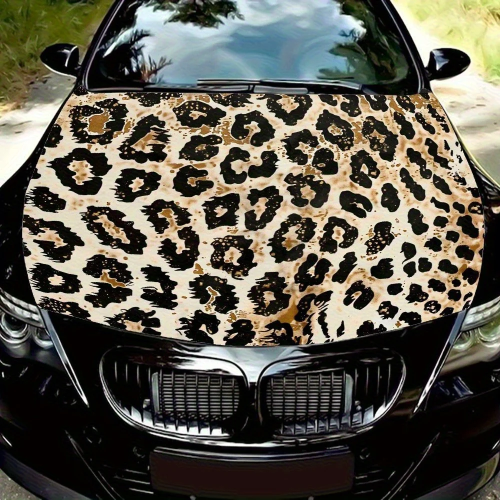 

Leopard Print Car Engine Hood Sticker Decoration Scratch Vinyl Waterproof Personalized Sticker Car Parts Accessories