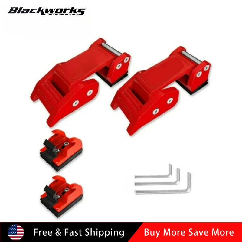 

2 Pcs Punisher Metal Hood Latch Lock Catch for 2007 - 2018 Jeep Wrangler JK 2 Door & Unlimited 4 Door Red