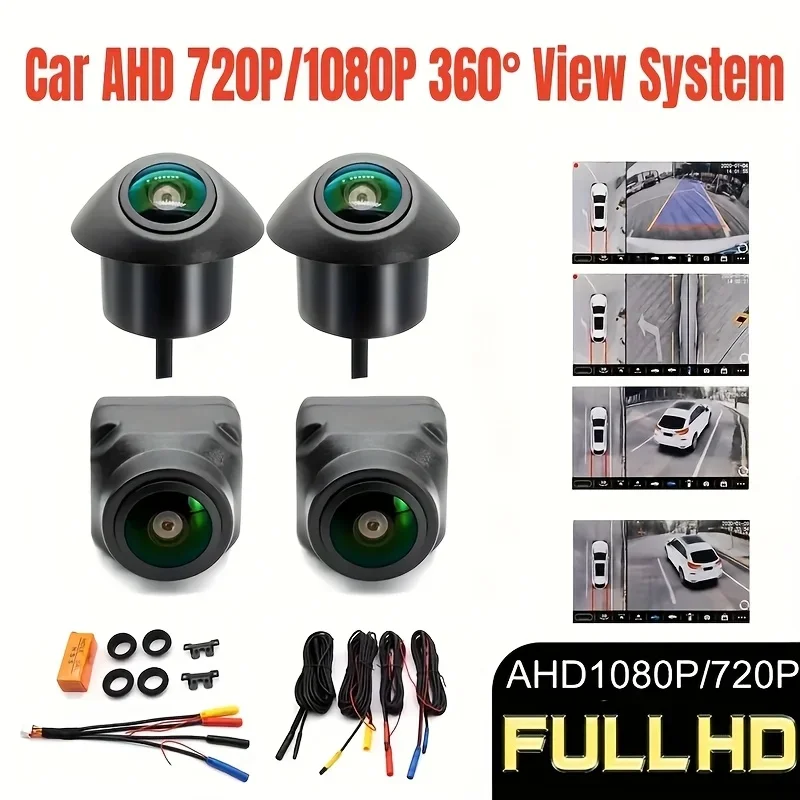 Bileeko 360° Panoramic Surround Car Camera (Bird View) - 4-way Left Right Front Rear AHD1080P for Car Android Player