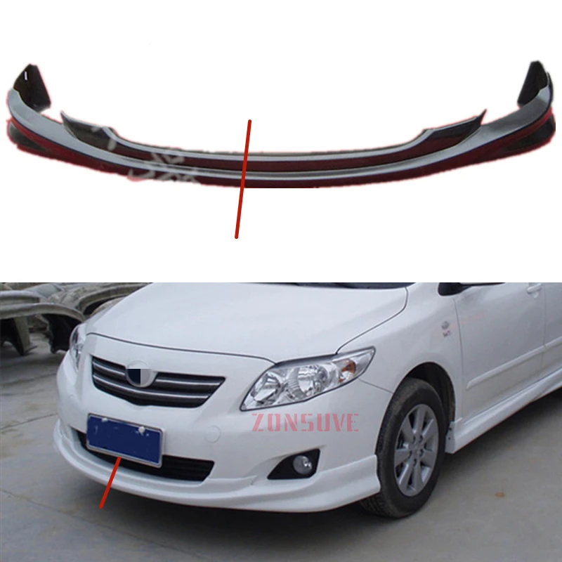 

For Toyota Corolla Altis 2007 2008 2009 Year Front Bumper Lips Body Kit Accessories 2 Pcs