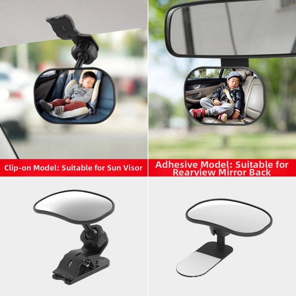Wide View Car Rearview Mirror 360-Degree Rotatable Adjustable Back Seat Baby Mirror Infant Car Seats Compatible Clear Reflection