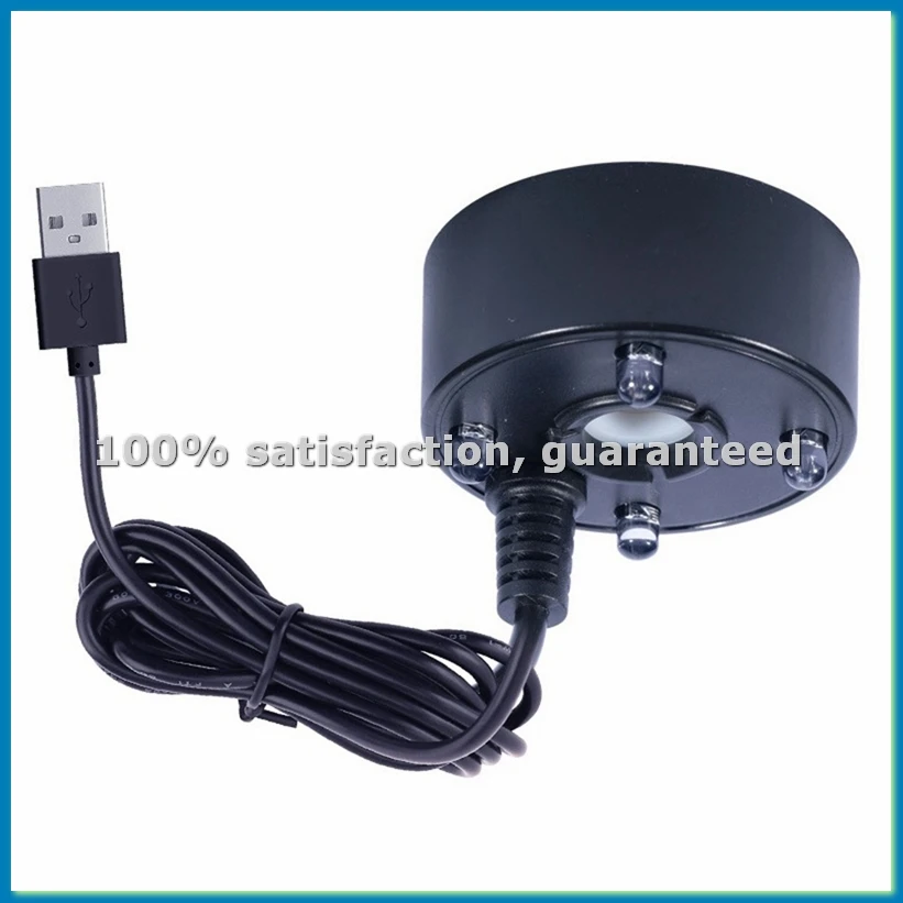 

Увлажнитель воздуха Mist Maker с USB-портом, 4 цветными LED-лампами, мини-генератор тумана, атомайзер для фонтанов, садов и прудов, черный-A07G