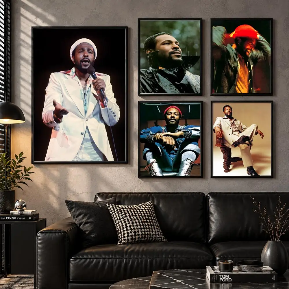 Soul M-Marvin Gaye Poster Modern Wall Art Sticker For Living Room Bedroom Bar Home Decor Mural Painting Decoration