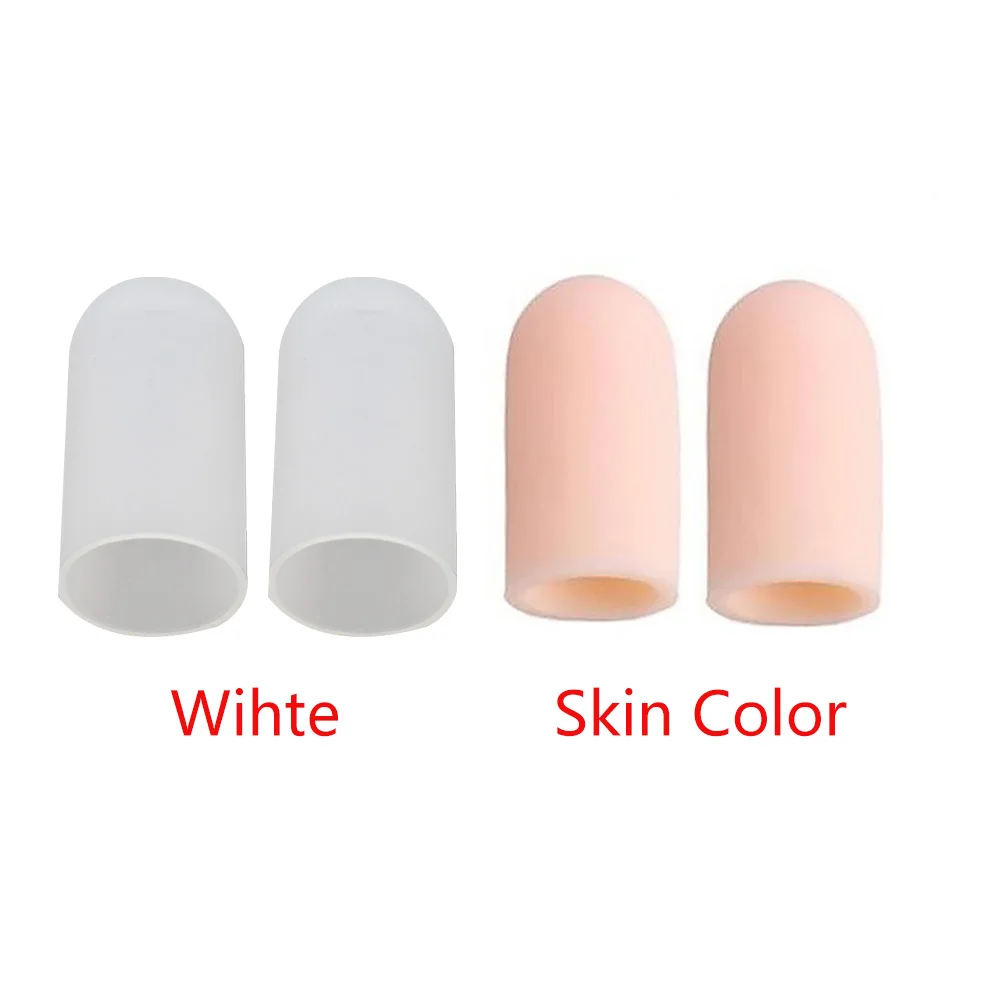 2 pcs Silicone Gel Fingers Cap Fingertip Protector Insulation Finger Guard Anti-skid Hand Care Toe Finger Care Tube Bandage #