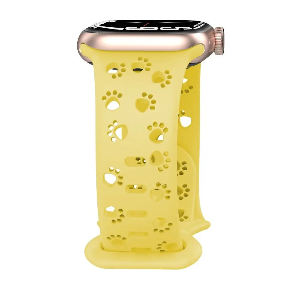 ساعة جوفاء ، سوار ساعة سيليكون بلون واحد ، مطبوعات الكعب ، سوار معصم لسلسلة iWatch SE 8 7 6 5 ، 44: 42 حزام