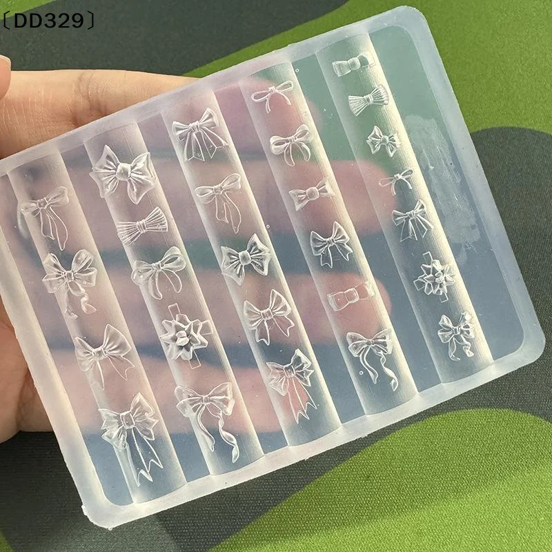 1Pcs Bow Silicone Nail Mold Multi Pattern Bow Nail Art Carving Mould Reusable DIY Manicure Tool For Nail Salon Home Nail〔DD329〕
