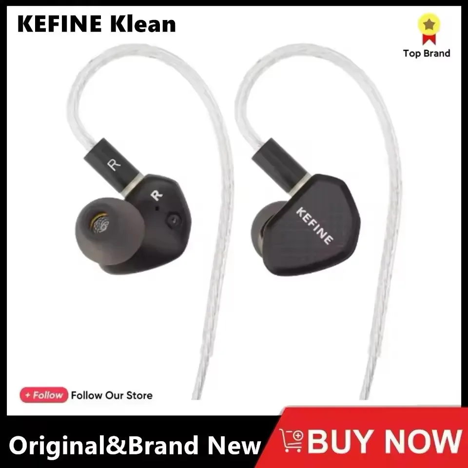 KEFINE Klean 10mm DLC Diaphragm Dynamic Driver Hifi Wired IEM Earphones with Metal Housing & Detachable 0.78mm 2pin 3.5mm Cable