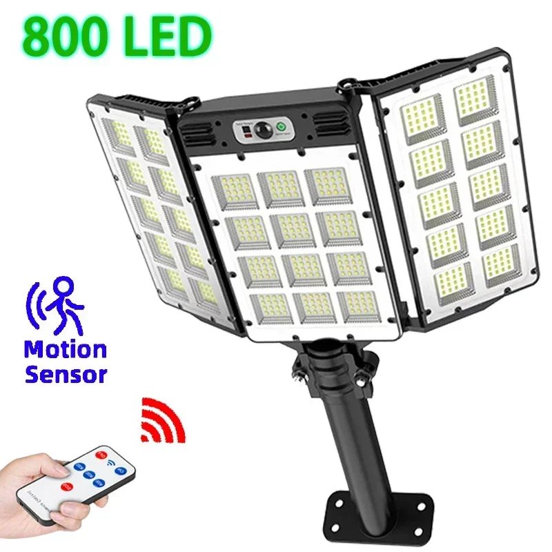 

800 LED Powerful Outdoor Solar Lights Panel External Waterproof Motion Sensor Street Lamp Lighting Garden Yard House Wall Light