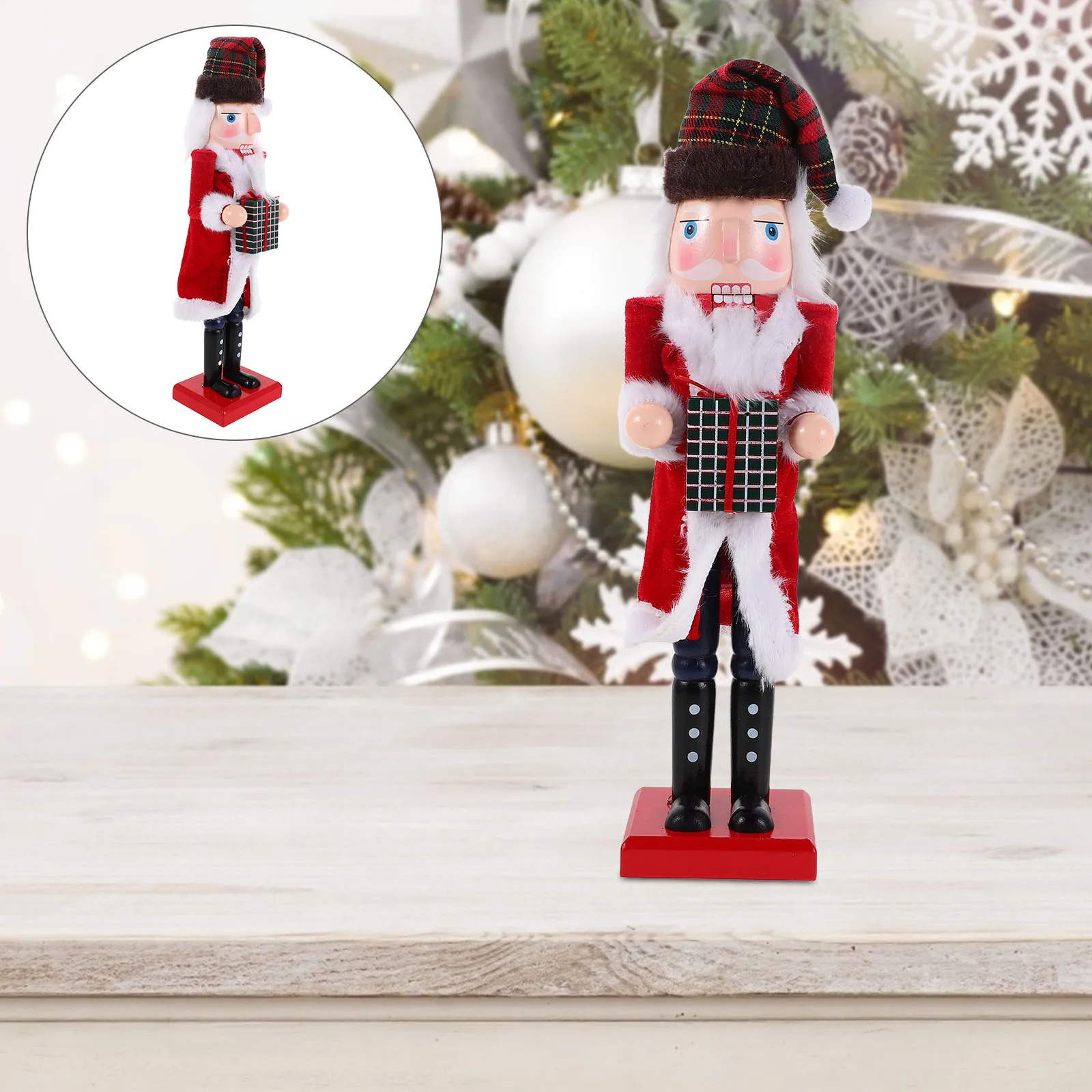 

38cm 14.93in Nutcracker Wooden Chef Puppet Traditional Craft for Tabletop Holiday Decoration Nutcracker Soldier Puppet