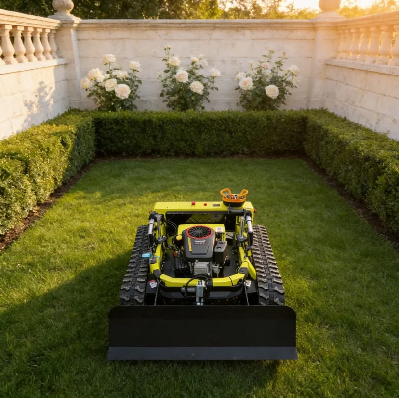 Heavy Duty SAAO Remote Control Track Lawn Mower for Tall Grass Weeds Slopes Farms and Commercial Landscaping