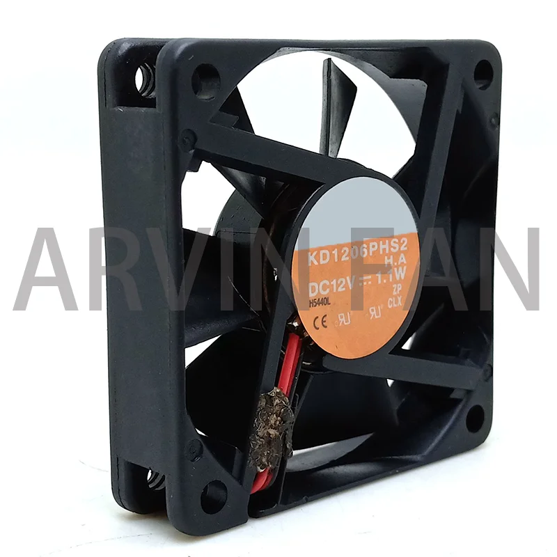 6015 Silent 60mm Cooling Fan KD1206PHS2 12V Two-line Chassis Power Supply Dedicated Fan 6CM