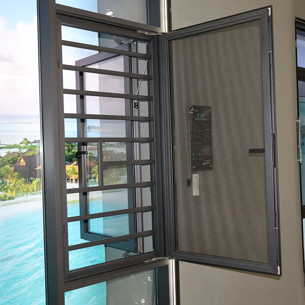 High Performance Inward Opening Reverse Hinged Aluminum Glass Casement Window Rainproof Hinged Windows Noise Reduction Windows