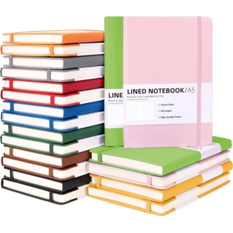 

Packs A5 Hardcover Journal Notebooks 8.5 x5.8 In Lined Journals Bulk for Writing Notebooks Bulk 0 Pages/0Sheets Colors Classic