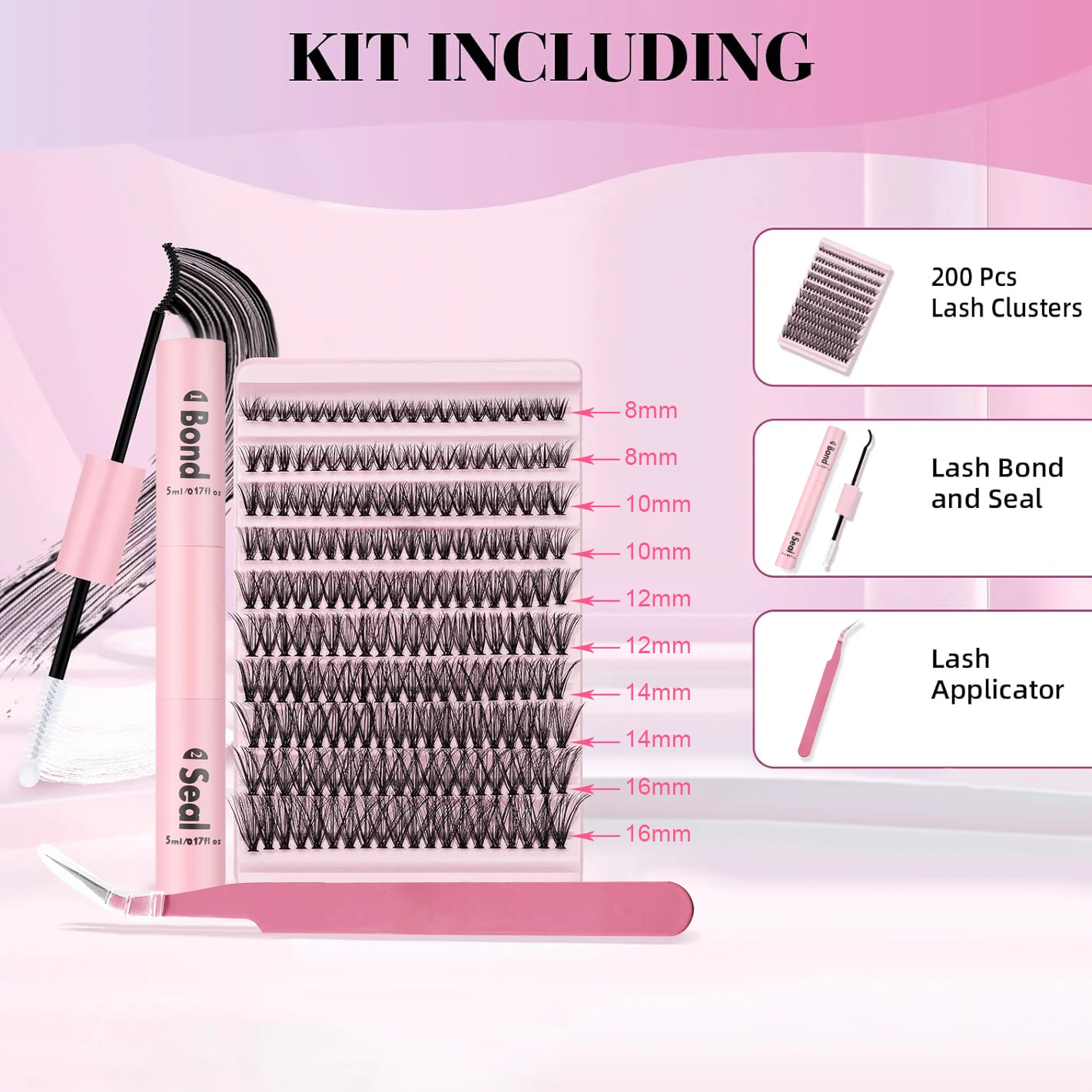 Bond and Seal Eyelashes 40D Individual lash extension with Glue Clusters Makeup tools DIY Lashes Extension kit for gluing Lashes