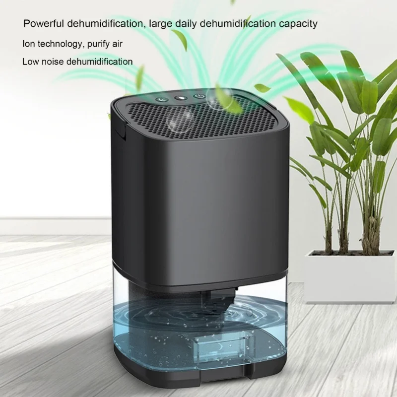 1L Water Tank Dehumidifier Silent Multifunction Colorful Night Light 350ML/D For 5-20㎡ Basement Bedroom Garage