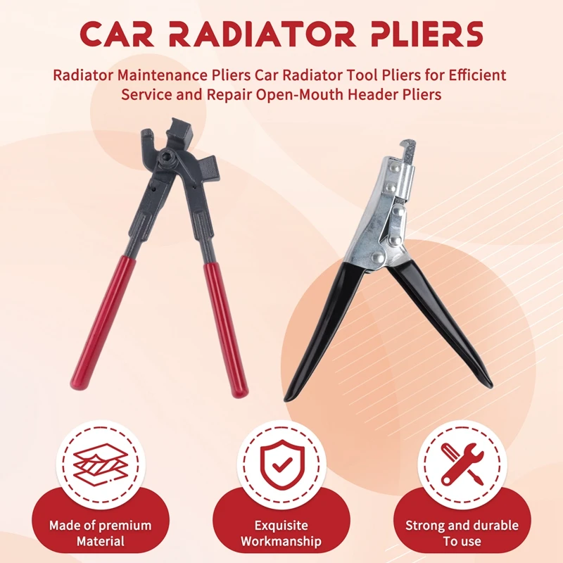 Super Sale Radiator Maintenance Pliers Car Radiator Tool Pliers for Efficient Service and Repair Open-Mouth Header Pliers
