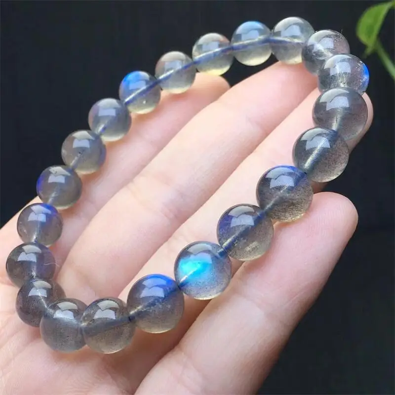 

10MM Natural Gray Moonstone Bracelet Design Stretch Polychrome Handmade Beads Healing Women Jewelry Gift 1pcs