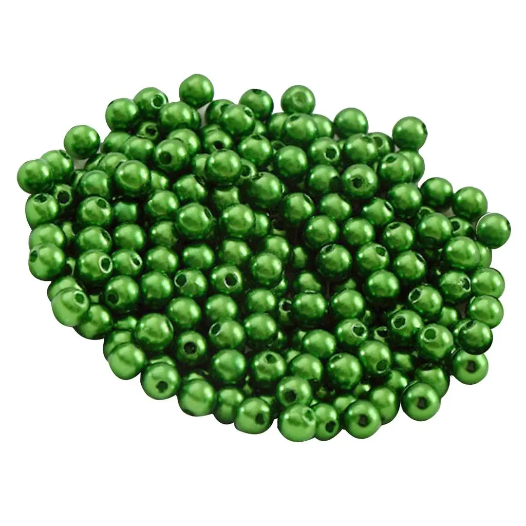 500 Buah Manik-manik Pengatur Jarak Mutiara Imitasi Plastik Bulat 6Mm Kerajinan DIY