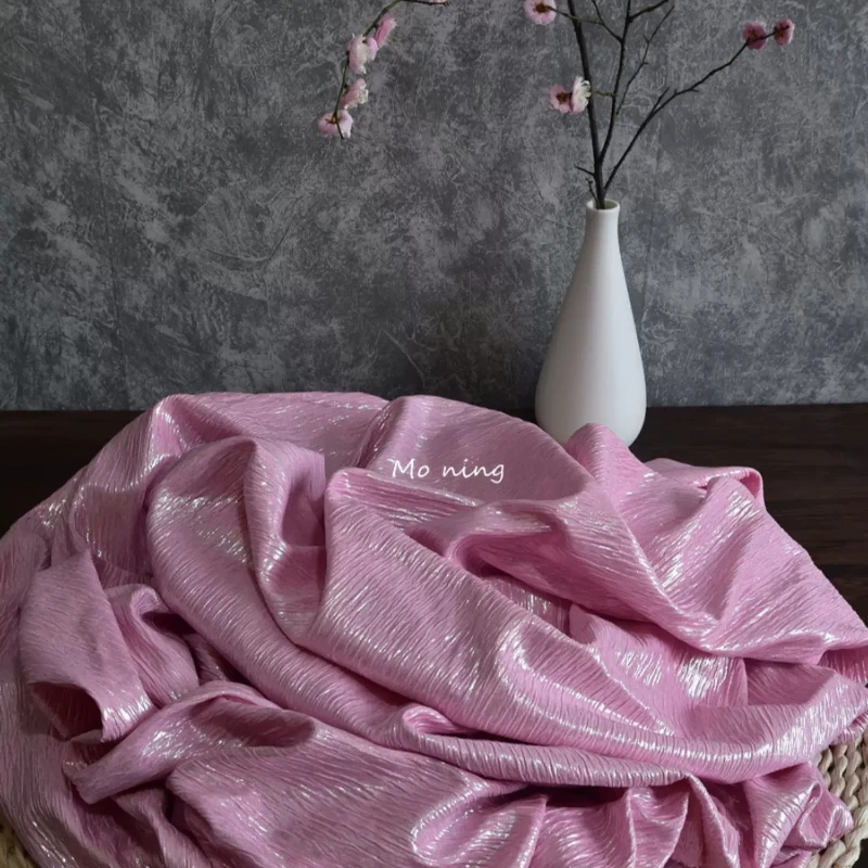 Crinkled Textured Knit Fabric Tree Bark Pattern Soft Breathable Spring Summer for Dress Performance Costume DIY Sewing