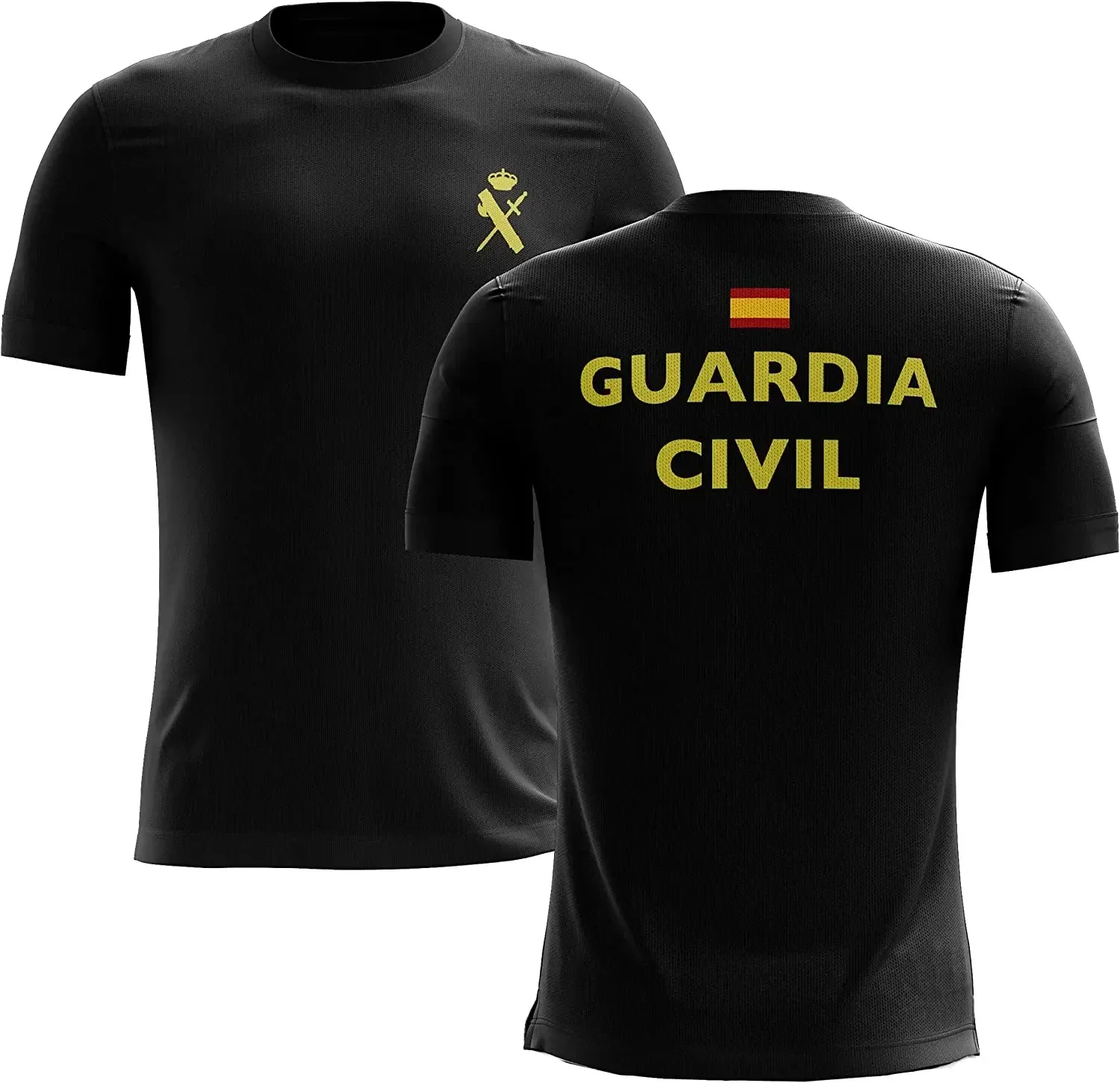 2025 new model 100% Cotton O-Neck Summer Short eeve Casual Male Round Neck printing tops Mens Spain Guardia Civil Espa