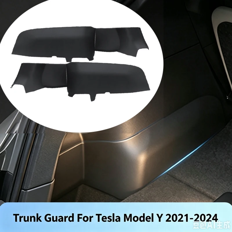 For Tesla Model Y Juniper Model Y 2021-2024 PP Car Rear Trunk Side Anti-Scratch Guard Cover Corner Protection Auto Accessories