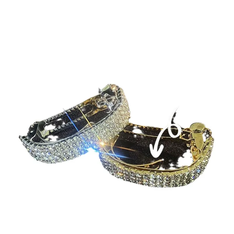 New Korean version of the low ponytail rhinestone hair buckle, half hair on the back of the head, spring clip headdress - Image 5