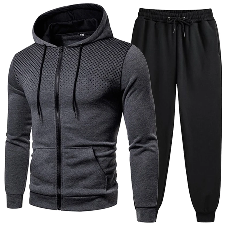 Quality Men\'s Sweatshirt Autumn Winter Hoodies Casual Sports Jogging Zipper Tracksuit Top Outdoor Hot Sales Versatile Sweatpants