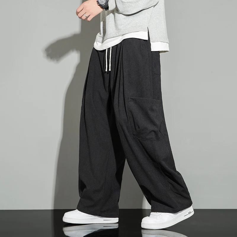 New Oversized Cargo Pants Mens Big Pocket Vintage Jogging Trousers Elastic Waist Men Straight Sweatpants Harajuku Big Size 5XL