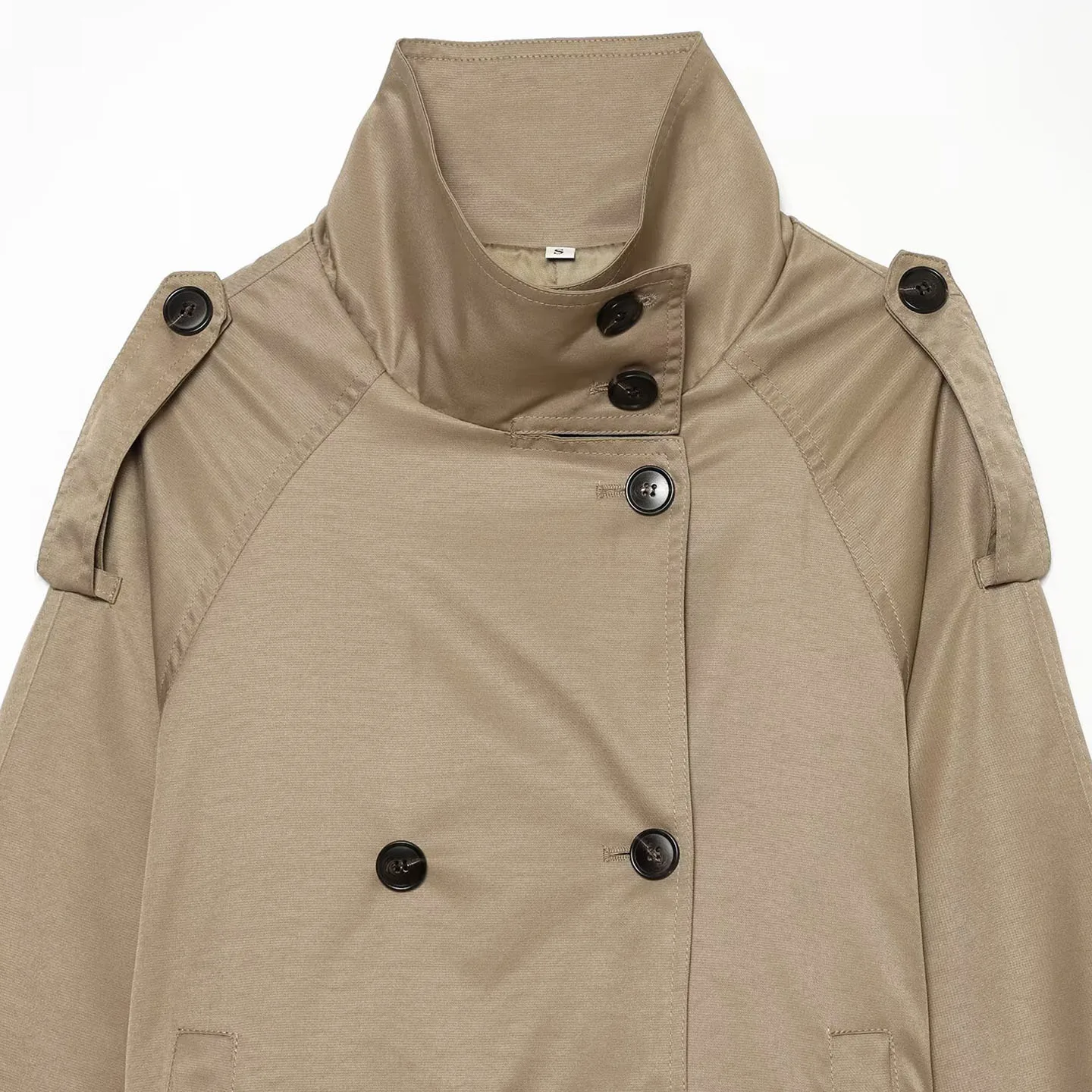 Fashionable Short Coat Jacket Women's Autumn 2026 New Arrival Long Sleeve Stand Collar Belted Stylish Windbreaker Coat