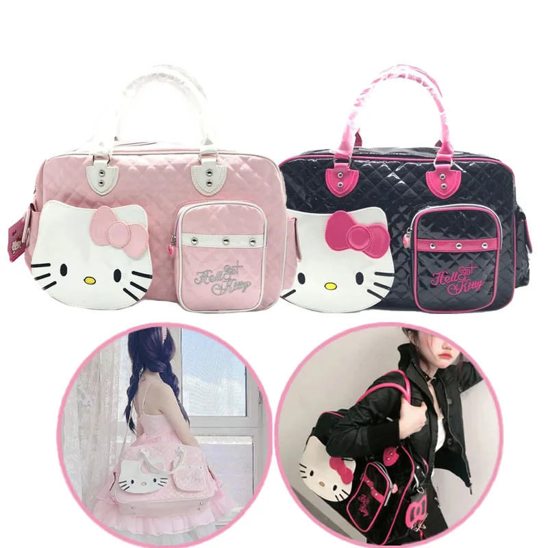 Torebka Hello Kitty Sanrio torba podróżna Anime torba na zestaw dziewczyna prezent kochanie Hottie torebka dziecko Crossbody duża pojemność hurtowa