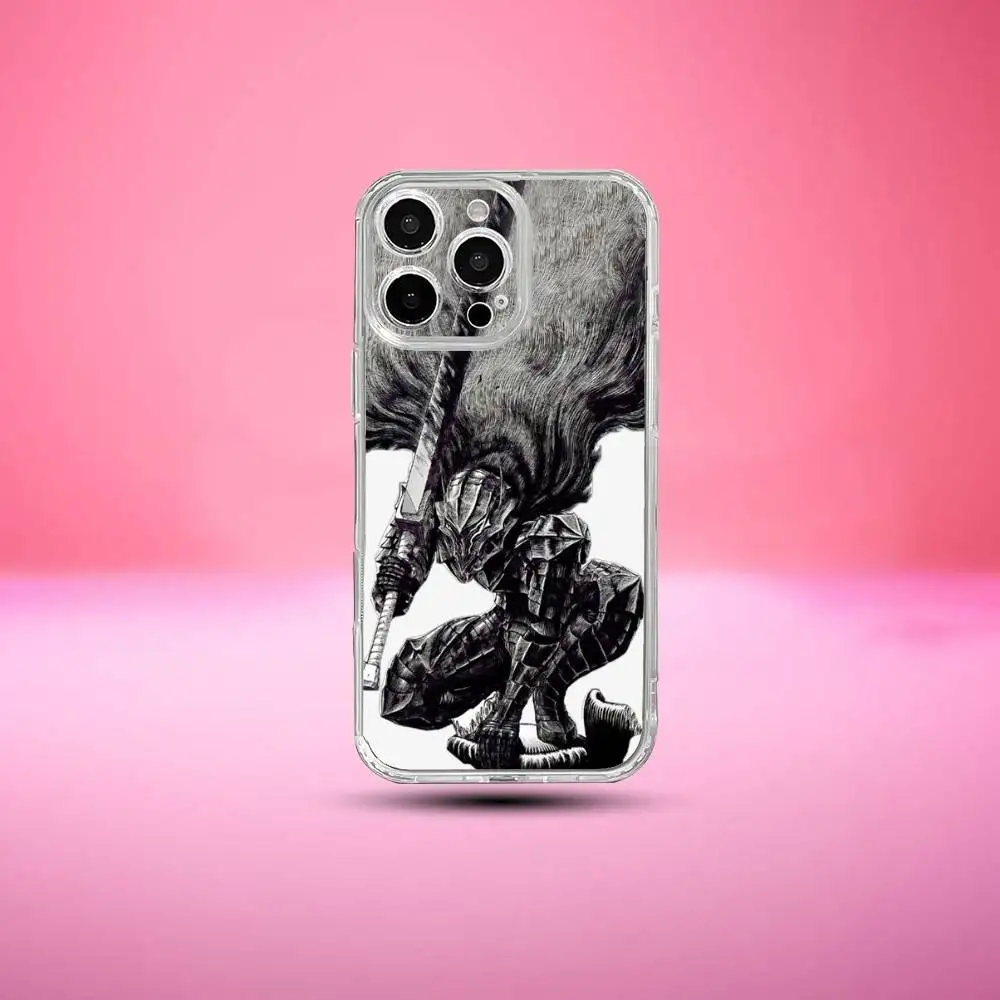 JAPAN ANIME B-Berserk G-Guts  Phone Case For iPhone17,16,15,14,13,12,11 Plus,Pro Max,Soft Silicone Transparent Cover