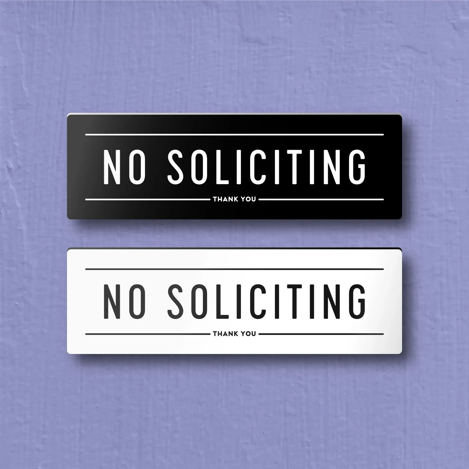 NO SOLICITING SIGN, House Door Sign, Secondary Sign - Lightweight and easy to install, modern designs, made to order.