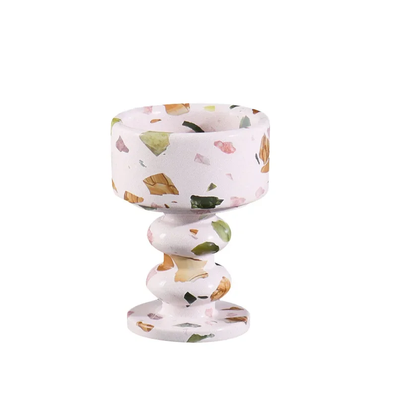 Scented candle holder retro French goblet marble light luxury ornament decorative atmosphere diffuser stone container