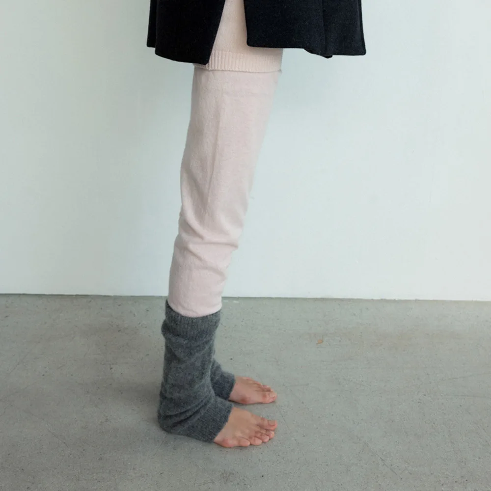 Scaldamuscoli con staffa lavorata a maglia in misto lana per donna Calzini invernali caldi sfocati stile coreano Y2K