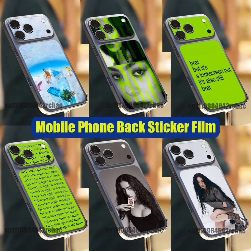 

For Singer C-Charli xcx Word Phone Back Film Sticker iPhone 17 Pro Max P PM Decal Skin Wrap Custom Stickers Cover
