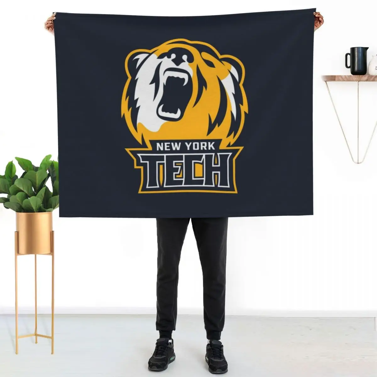 

NYIT Bears Throw Blanket Men's Soft Warm Throw Blanket for Couch