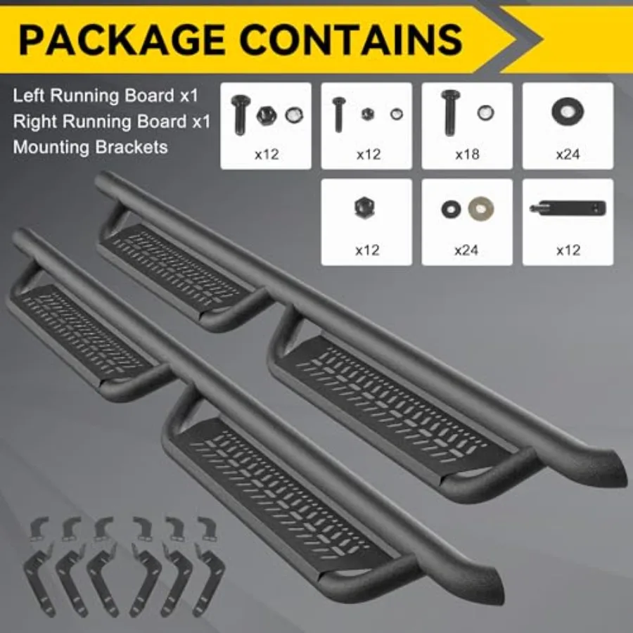لوحات الجري الخطوات الجانبية المتوافقة مع 20092018 Dodge Ram 1500 Crew Cab بما في ذلك 20192024 Classic 20102025 Ram 2500 3500 An #5