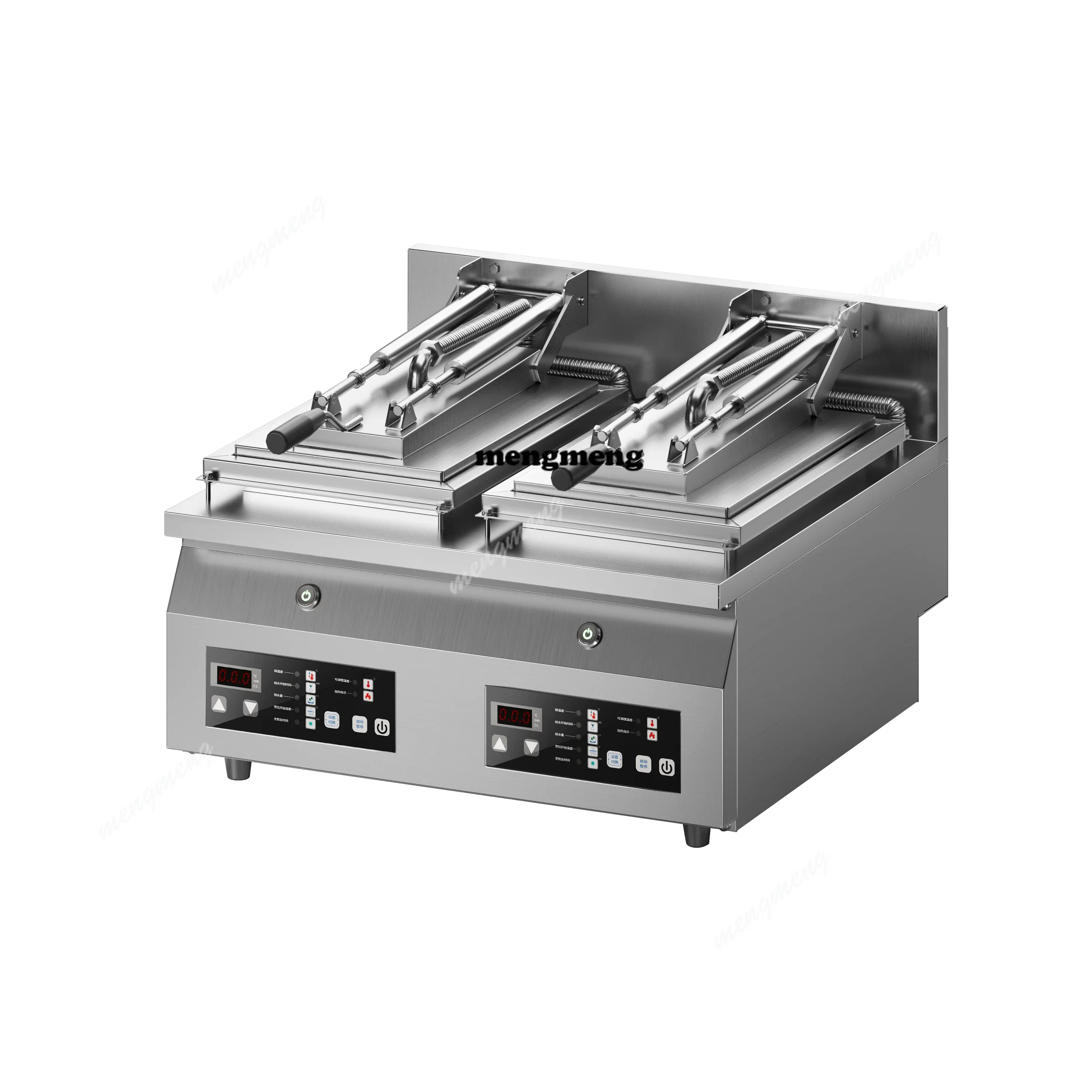 E132 Double Pots Gyoza Grill Electric Two Pan Dumplings Fryer Commercial Restaurant Canteen Equipment