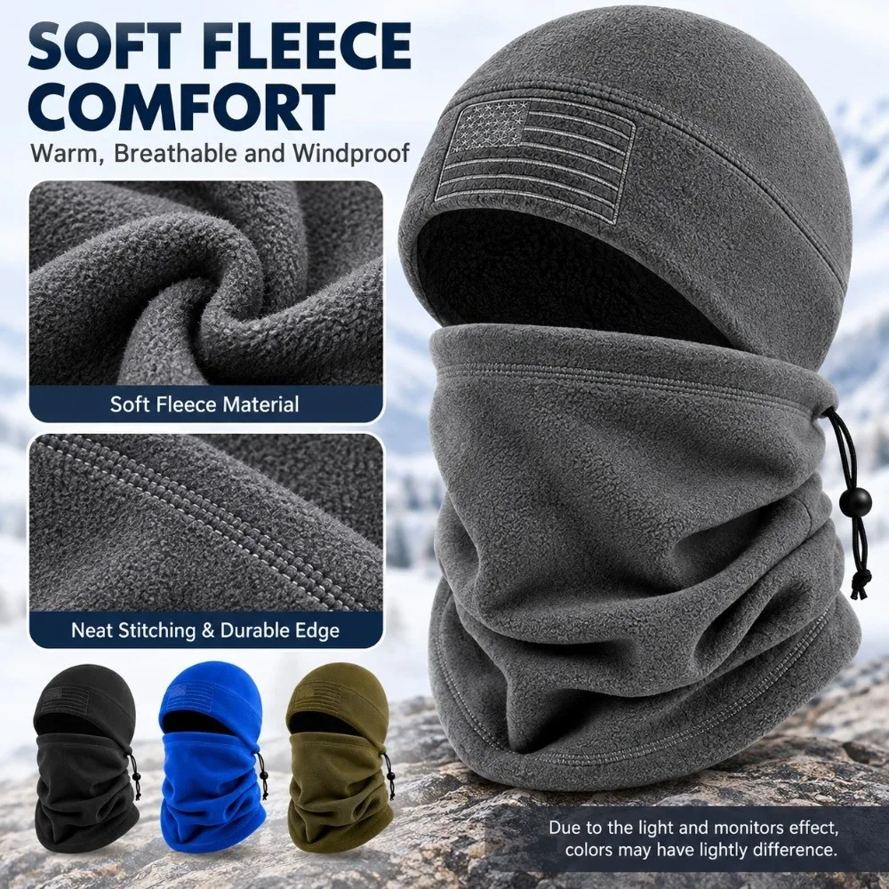 New Thermal Hat and Scarf Set Breathable Windproof Ear Protection Hat Multifunctional Pullover Hat Outdoor Activities