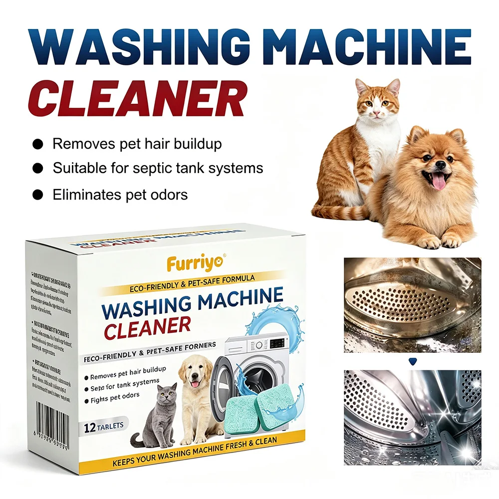 Pet Safe Eco Friendly Cleaning Tablets Neutralize Pet Related Odors Deep Clean Grime Keep Washing Machine Fresh Easy to Use