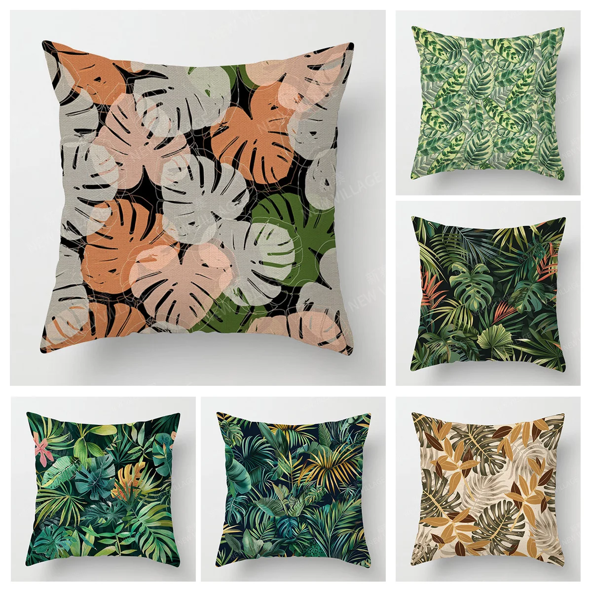 Cojín decorativo para el hogar, funda de almohada de 40x40, 40x40, 60x60cm, 45x45cm, 50x50cm, decoración de hojas de plantas