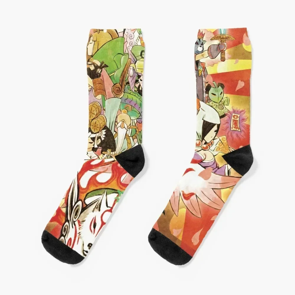 

Okami HD cover Socks happy crazy with print Girl'S Socks Men's
