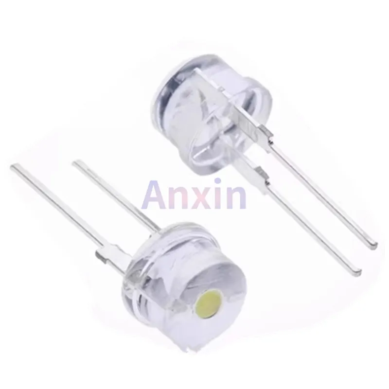 100 pièces 8mm LED blanc rouge jaune bleu vert Diode Super brillante Led puissance chapeau de paille lampe perle ampoules Diode électroluminescente lampe 0.5W