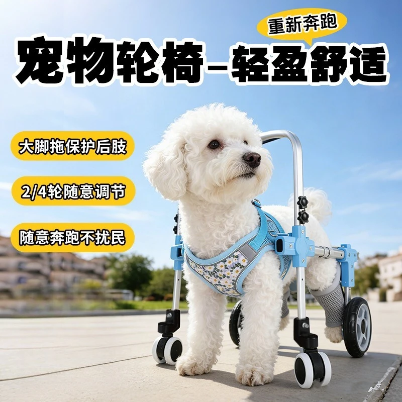 Adjustable Lightweight Pet Wheelchair Hind Leg Mobility Aid Support Cart for Dogs Cats Disabled Rear‑Leg Walking Assistance Gear