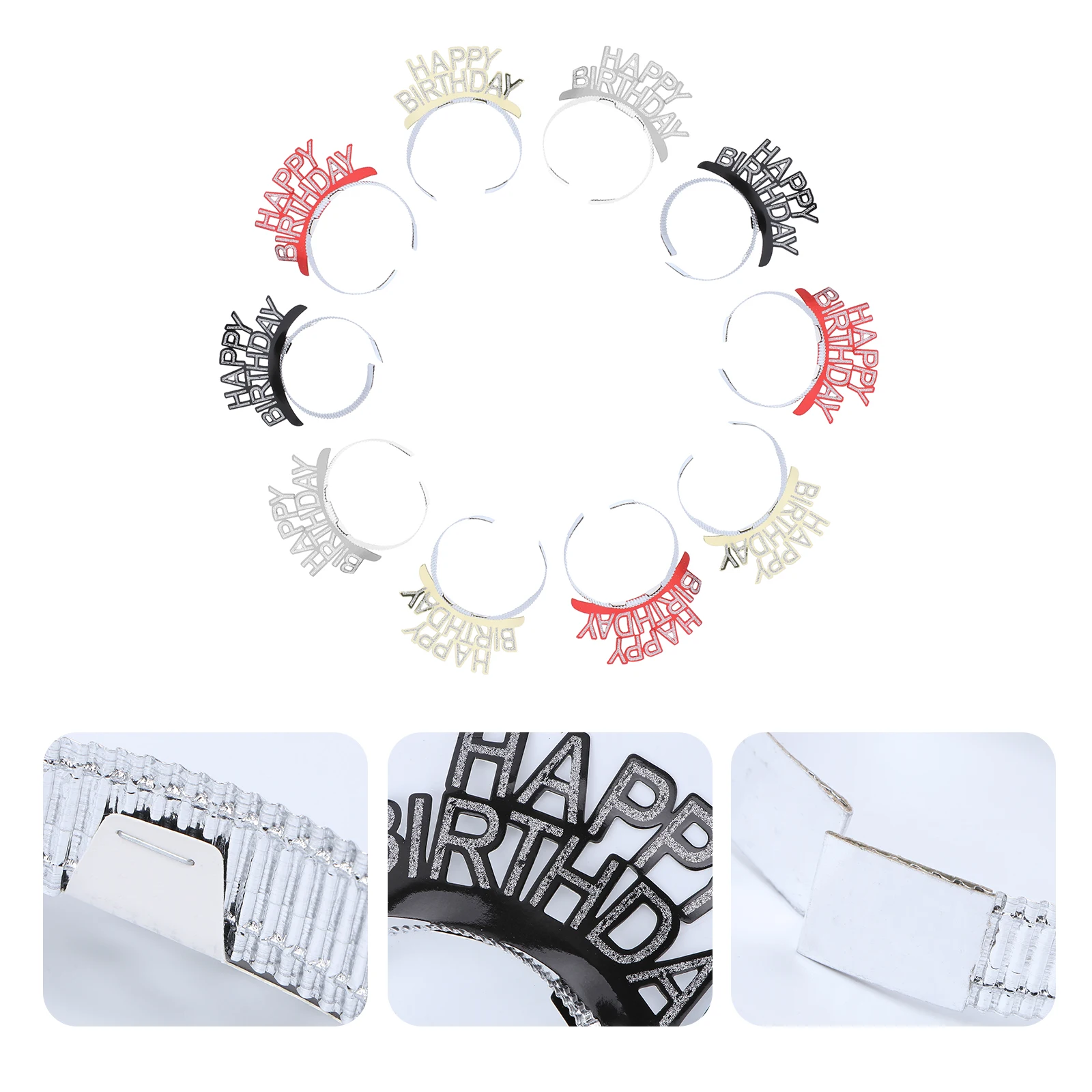 

10 Pcs Birthday Hat Kids Party Cap Hair Hoop Aluminum Paper Children Headwear Baby Headdress Festive Costume Accessory Photo